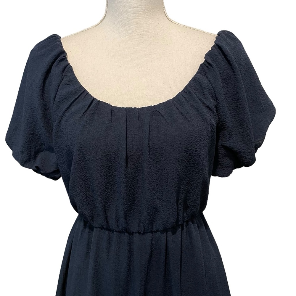 Ophelia Roe Navy Tiered Peasant Dress.  Size S - Picture 2 of 8
